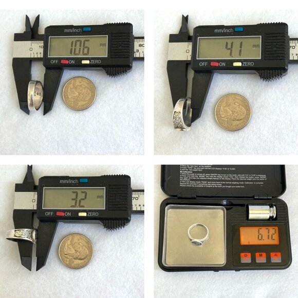 Sterling Silver 925 Signed PSCL Peter Stone Celtic Spiral Knot Band Ring Sz 7 - Picture 10 of 16